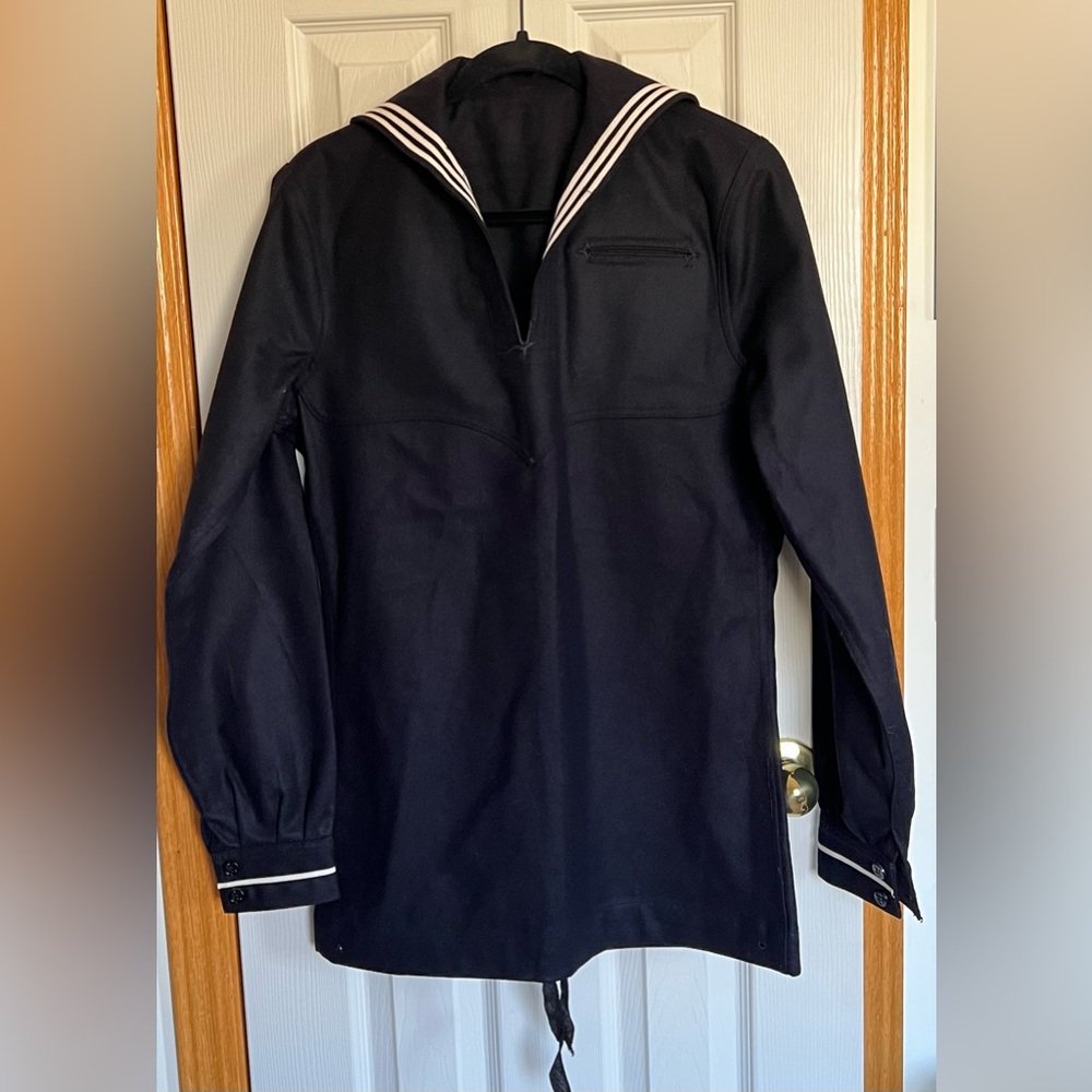 Vintage Navy Sailor Black Service Uniform Jacket NWT Sz38 Naval Clothing Factory